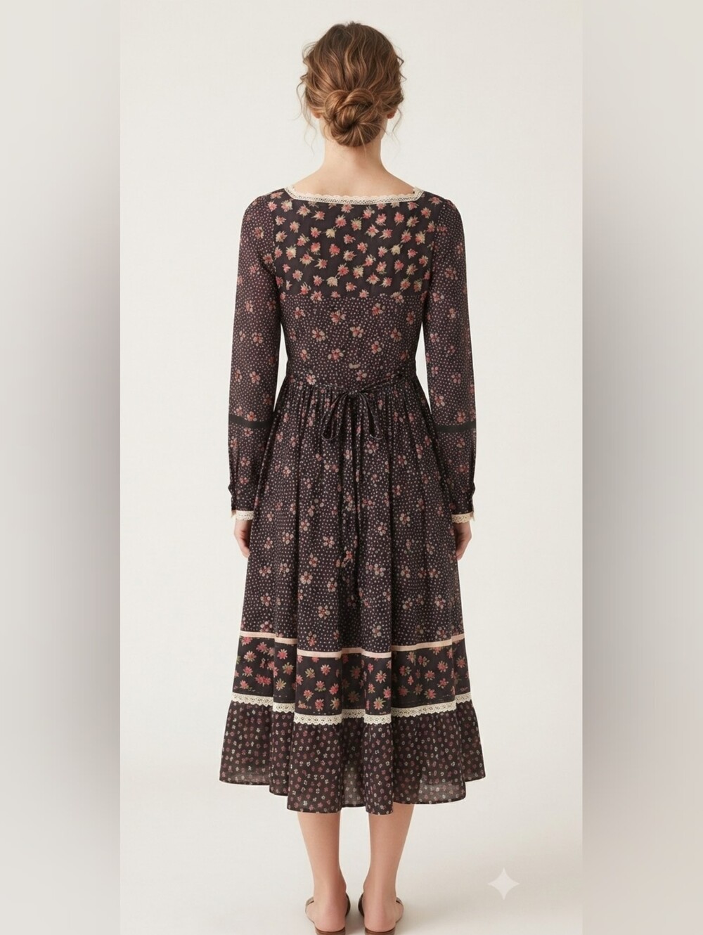 Gunne SAX floral Maxi Dress Prairie Roses Vtg Rare Find Size XS - Picture 2 of 15